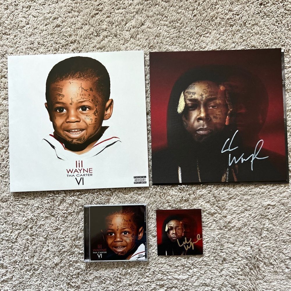 Lil Wayne Tha Carter VI 6 Autograph Red Vinyl LP & Black CD Insert Signed